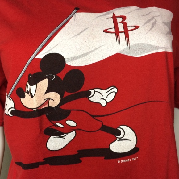 Disney Tee Shirt Mickey Mouse Fanatics NBA Rockets - Picture 4 of 8
